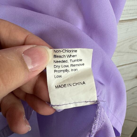 Shein Purple Hi-Low Short Sleeve Blouse Size XS - Picture 6 of 6